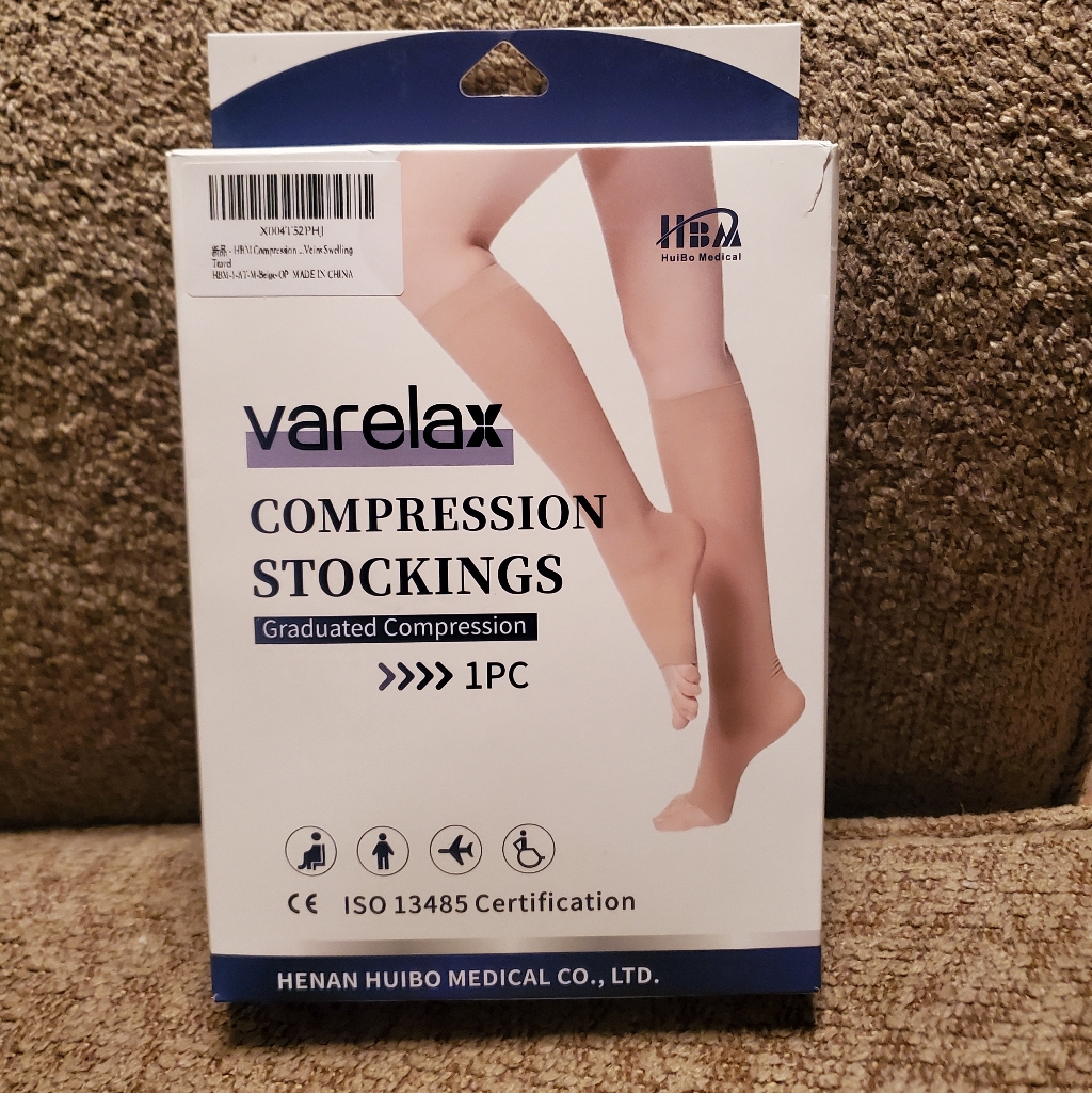 New Compression Pantyhose Stockings Beige Closed Toe 1525 Mmhg Size Medium